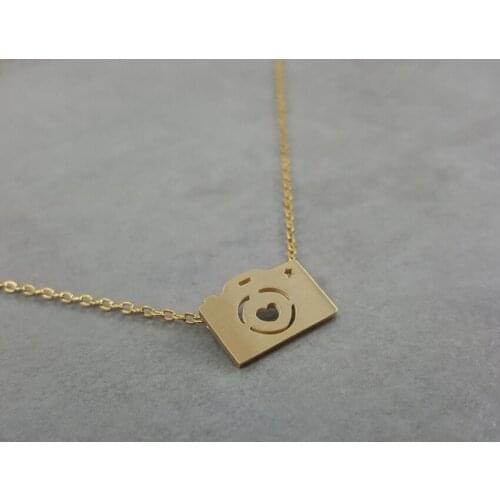 Modern Digital Photography Camera Pendant Necklace Women Men Boho Jewelry Stainless Steel Gold Chain Taking Pictures Erkek Kolye