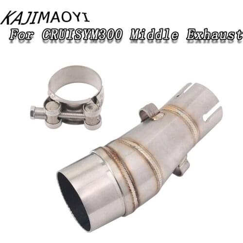 KAJIMAOYI Motorcycle Exhaust Adapter Middle Link Pipe Connector Escape Muffler For SYM CRUISYM300