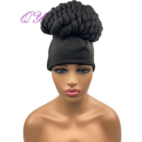 QY Hair HeadBand Braids 2X Twist Color Wigs for Women Black Ponytail Braid Hair New Style Fashion