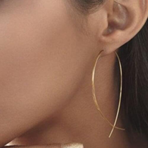 Exaggerated Simple Fish Pattern Earrings Gold Color for Women Party Engagement Tourism Earrings Jewelry Gift New Fashion