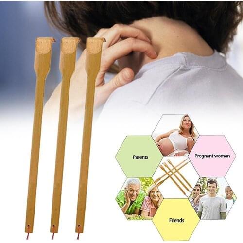 1pcs Durable Wooden Bamboo back scratcher Extendable Backscratcher Self Body Back Roller Stick Massager Itching P0N3