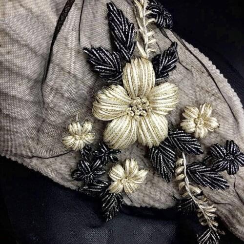 2Pcs/Set Lace Embroidery Flower Patches Dress Costume DIY Decorative Flower Stickers Scrapbooking NL085