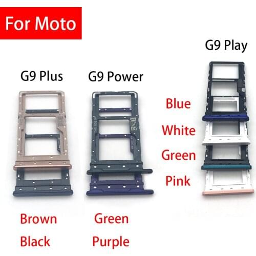 5PCS Original New Sim Card Tray Slot Holder For Moto G9 Play / G9 Plus / G9 Power SD Card Adapter Replacement Parts