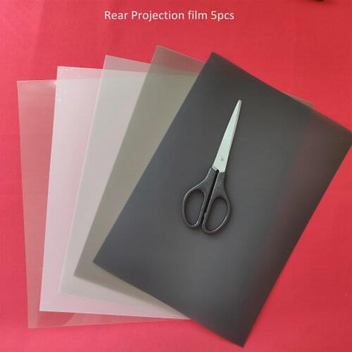 5 Pieces 5 Colors Holographic Projection Film A4 210*290mm samples rear projection film Dark Transparent White grey color