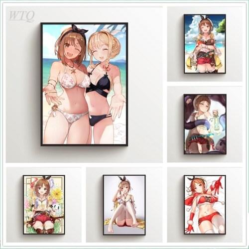 Atelier Ryza Reisalin Stout Klaudia Anime Posters Canvas Painting Posters and Prints Wall Decor Wall Art Picture Home Decoration