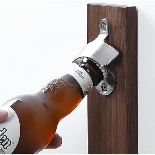 Bar Wall Mounted Hotel Safe Magnetic Bottle Opener Magnetic Bottle Opener Wall Mount Fridge Magnet Beer Kitchen Tool Restaurant