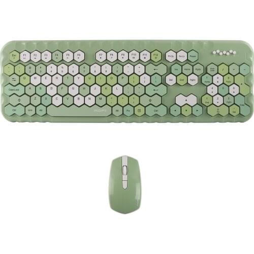 Mofii 2.4G Honey Plus Wireless Keyboard Mouse Combo 1200DPI USB Optical Mouse Colorful 104 Key Keyboard For Computer Laptop