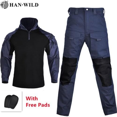 Long Sleeve Camouflage Shirts Cargo Pants Paintball Clothing Military Uniform Tactical Combat Shirt Men Women Set Top + Trouser