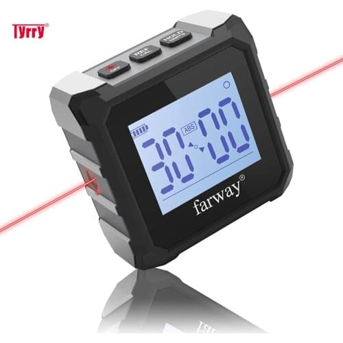 TYRRY Digital Angle Finder 2 in 1 Mini Laser Level and Angle Gauge Level Box Precise Measurement Tool with LCD and Backlight