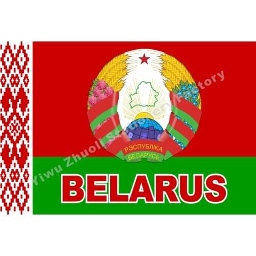 Belarus with Soviet Emblem Flag 90x150cm 100D Polyester Belarusian flag Country Flags and Banners For Home Decoration