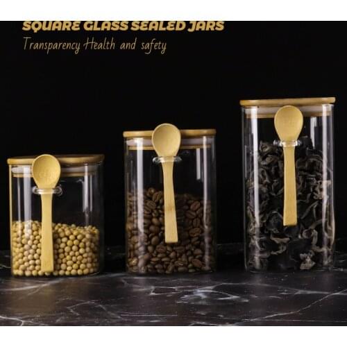 Quare Sealed Glass Jars High Borosilicate Kitchen Storage Tank Coffee Bean Storage Can Glass Mason Jar With Lid Food Container