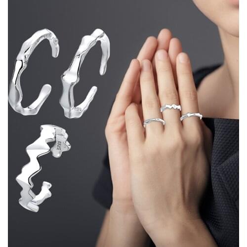 Rings For Women Retro Metal Personality Hand Decoration Rings Creative Silver Cold Wind Ring 3piece Set Womens Rings