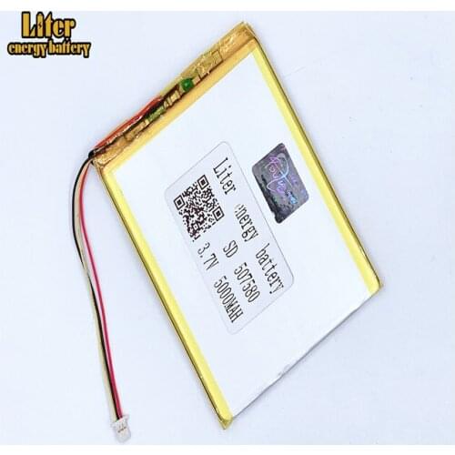 Plug 1.0-3P 507580 5000mah 3.7V Rechargeable charging lithium polymer battery for Tablet PC Smart mobile phone