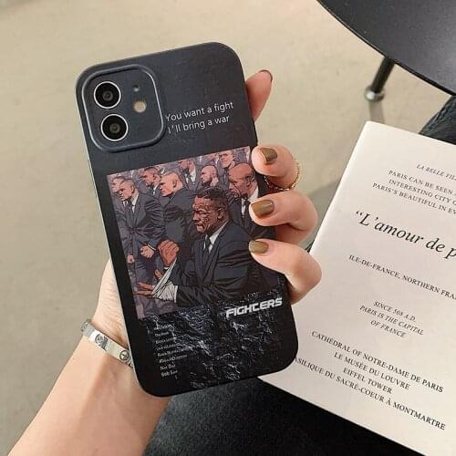 Fashion Cool European style individuality Phone Case For iPhone 7 8 Plus SE 12 Mini 11 Pro X XS Max XR Black drop Cover Fundas