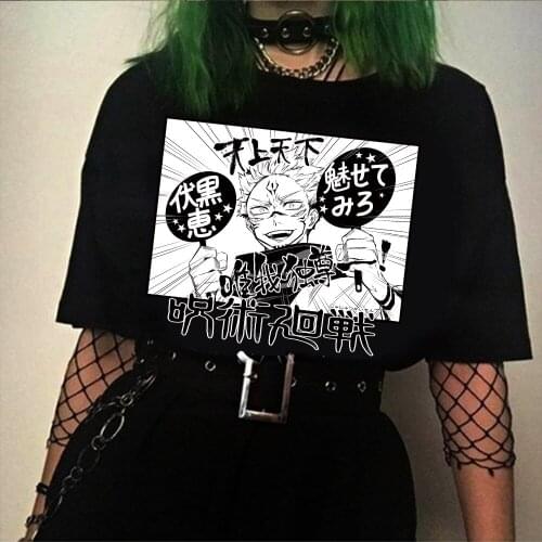 Anime Jujutsu Kaisen T-shirt for Men Short Sleeve Anime Manga Harajuku T Shirt Tops