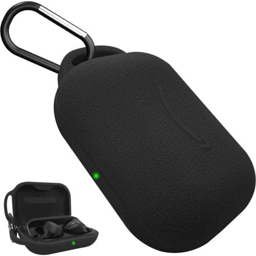 Protective Case Soft Silicone Skin Cover Luxury Patterns for Amazon Introducing Echo Buds With Keychain Front LED Visible