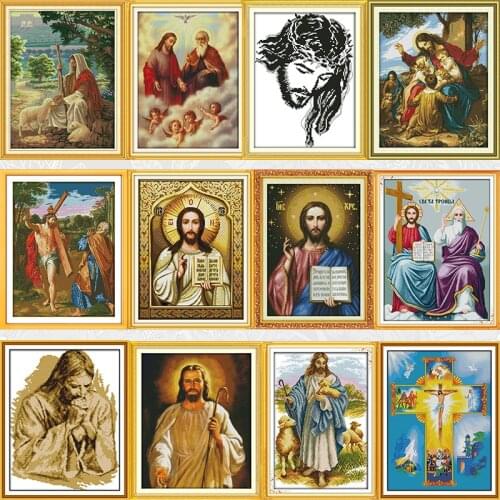 Jesus Series Cross Stitch kits Character Patterns 14CT 11CT DIY Handwork Embroidery Needlework Set Wholesale Home Decoration