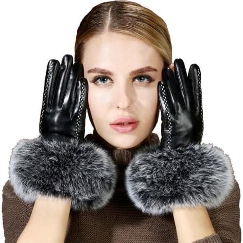 2021 new arrival hot sell high quality women real fox fur Gloves lovely ladies genuine fox fur gloves