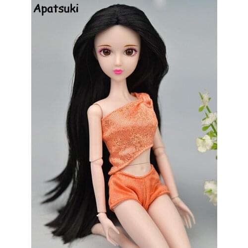 Orange Doll Accessories Handmade Bikini Top Pant Swimwear Clothes Outfits For Barbie Clothes Sexy Swimsuit For 1/6 BJD Dolls