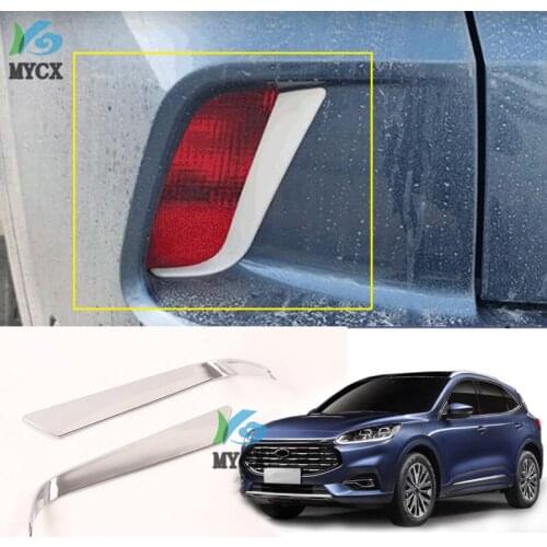 For Ford Kuga Escape 2020 2021 ABS Chrome Front Foglight Eyebrow Eyelids Cover Trim Fog Light Lamp Protector Car Styling