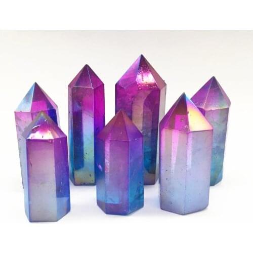 Clear crystal Aura Angel Wand Points Healing quartz stone
