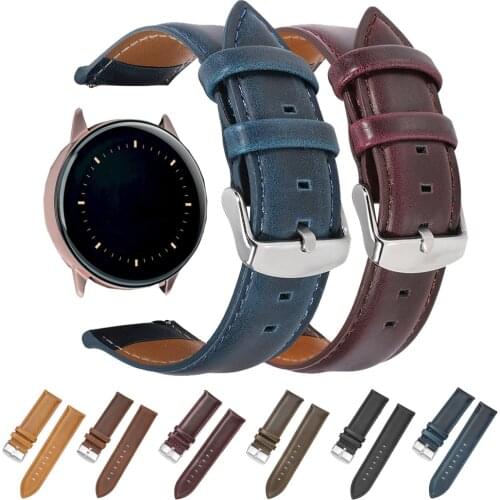 Retro Leather Strap for Samsung Galaxy Watch 3 41mm/45mm for Huawei Watch GT 2e GT2 46 Women Men Watch Band Bracelet