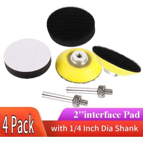 2 Inch Hook and Loop Sanding Backing Plate Soft Foam Layer Buffing Pad for Drill Air Die Grinder Sander Rotary Tool 1/4" Shank