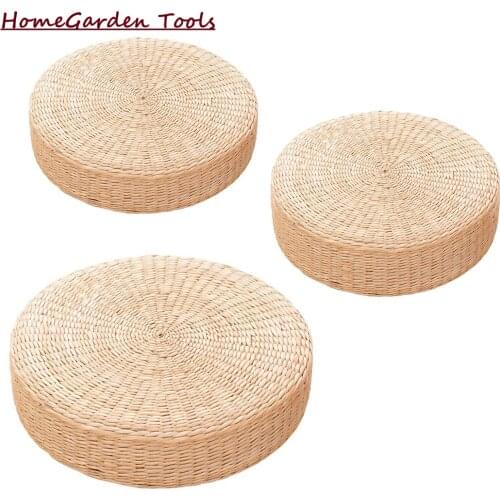 Handmade Straw Futon Meditation Yoga Padded Cushion Kneeling Japanese Tatami Mat Chair Cushion high quality
