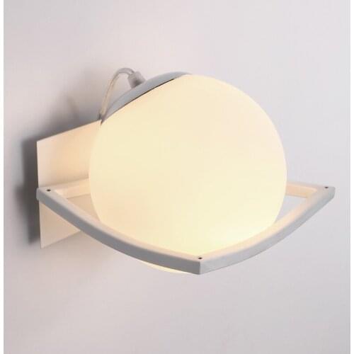 Modern frosted glass ball wall lamp bedroom corridor wall mounted light for cafe bar shop children light bathroom mirror sconces
