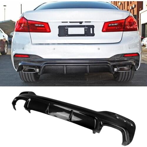 V Style Carbon fiber Rear Bumper Diffuser Spoiler L For BMW 5 Series G30 G31 G38