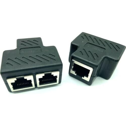 RJ45 Ethernet LAN Network Y Splitter 3 Ports Coupler Connector 1 To 2 Socket Splitter Connector Female Socket Network Plug