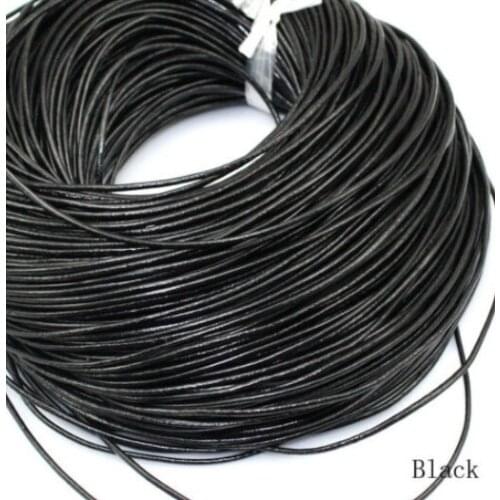 100M/lot light brown black brown 1mm 1.5mm 2mm wax Round COW Genuine Leather Cord accessories Necklace Rope String Thread y3535