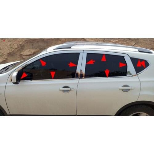 20pcs High-quality Car styling stainless steel Strips Car Window Trim Decoration Accessories for Nissan Qashqai J10 2007-2013