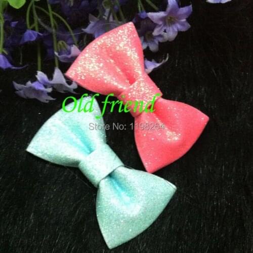 3inch Glitter bows Summer Hair Glitter bows hair accessory 7 color IN STOCK Free Shipping 30pcs/lot