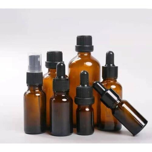 5pcs / brown screw-on glass dropper bottle drop bottle brown multi standard sealed drop bottle essential oil bottle