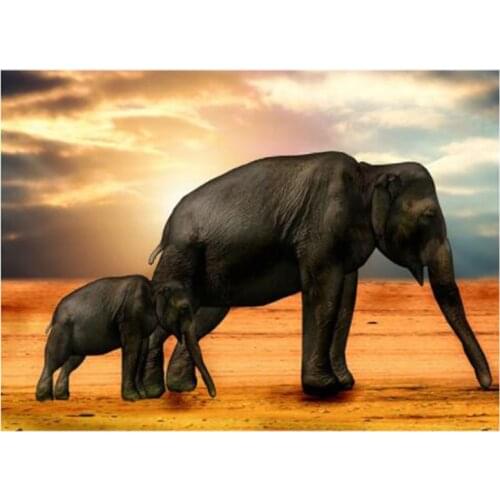 5D DIY Full Round/Square Diamond Painting Animal Elephant Cross Stitch 3D Embroidery Rhinestone Mosaic Home Decor Art Y418