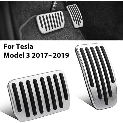 For Tesla Model 3 Model3 Accessories Aluminum alloy Foot Pedal Accelerator Gas Fuel Brake Pedal Rest Pedal Cover Car Styling