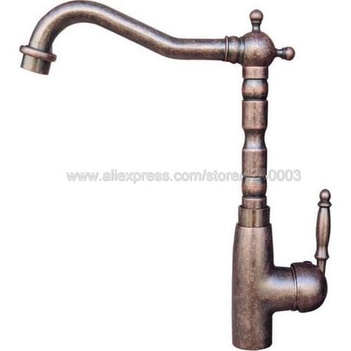 Antique Copper Deck Mount Bathroom Faucet Vanity Vessel Sinks Mixer Tap Cold And Hot Water Tap Knn017