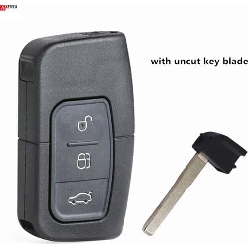 Keyecu New Smart Remote Key Shell Case 3 Button for Ford Focus Mondeo Galaxy S-Max C-Max Kuga
