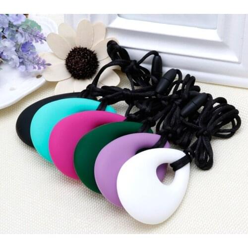 Baby Teether Silicone Teardrop Pendant Baby Teething Necklace Teether Autism Sensory Chewing