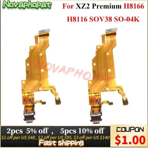 Novaphopat For Sony Xperia XZ2 Premium H8166 H8116 SOV38 SO-04K USB Dock Charging Port Plug Charger Connect Flex Cable Board