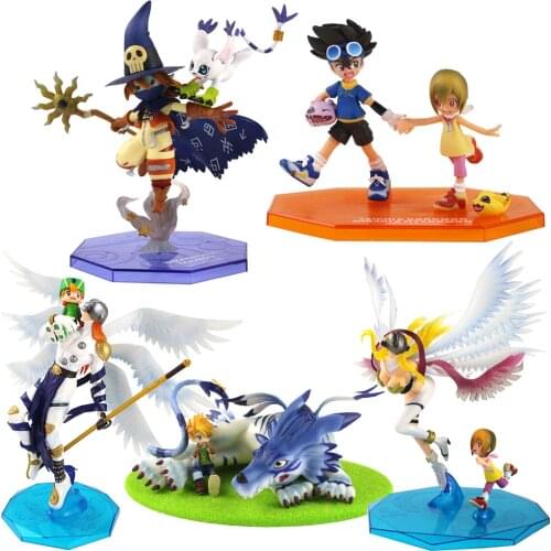 Digimon Adventure Digital Gabumon & Yamato Angemon Angewomon Wizarmon Yagami Taichi Yagami Hikari PVC Action Figure Model Toys