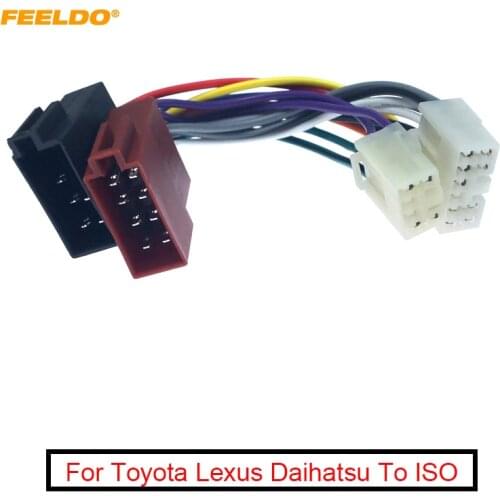 FEELDO 5Pcs Car Stereo Conversion Plug Wiring Harness Adapter For Toyota Lexus To ISO CD Radio Original Head Units Cable