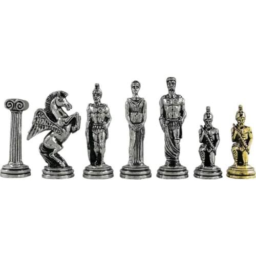 Zinc Chess Pieces Pegasus 9 Cm King Pawns Figurine Vintage Rustic Professional Design Handmade Arts