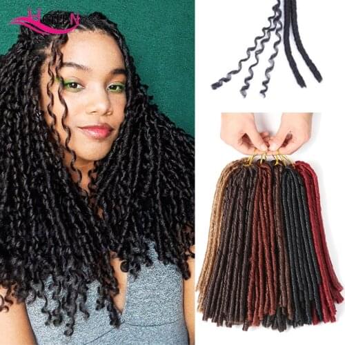 Hair Nest Soft Dreadlocs Crochet Braiding Hair Extension Synthetic Faux Locks Bohemian Braids Orange Red Blonde Natural 14 Inch