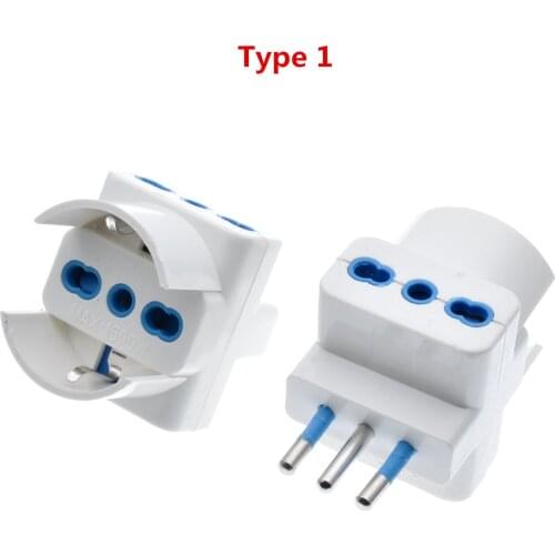 Italy Travel Plug Adapter 3 Way Multi Port Outlet AC100~250V 10A