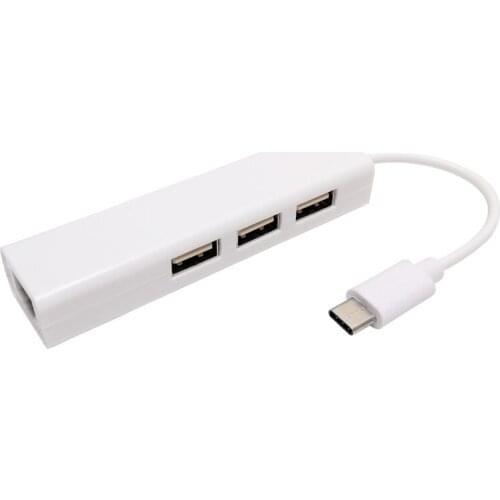 Type-C To 3 ports USB2.0 HUB Extension Cable With RJ45 Interface HUB Computer MacBook notebook Converter