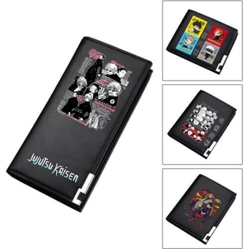 Jujutsu Kaisen Anime Short Wallets Pu Leather ID Card Holder Cartoon Money Bag Women Coin Purse Kawaii Clutch