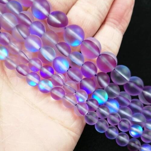 YHBZRET Natural Stone Matte Violet Labradorite Flash Shimmer Crystal 6/8/10MM Round Loose beads for Jewelry making DIY bracelets
