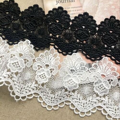 2meter/lot High quality water soluble lace fabric dress material Lace straps Bridal Headdress wide lace trim X350